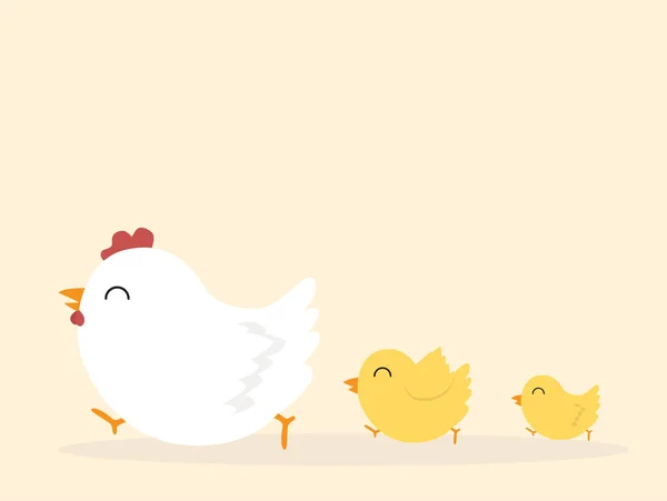 鸡的家庭的插图 — 图库矢量图片