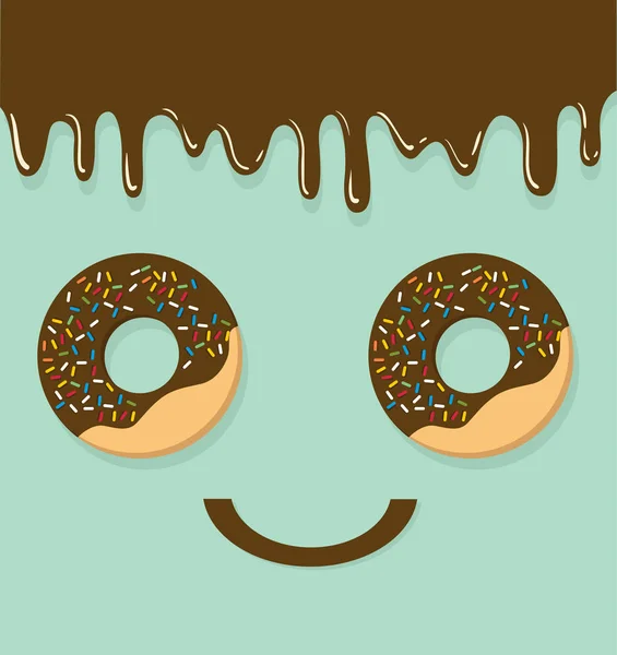 Donut Vista Superior Cara — Vector de stock