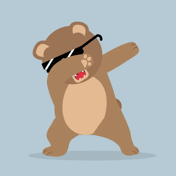 Oso Marrón Haciendo Dabbing — Vector de stock