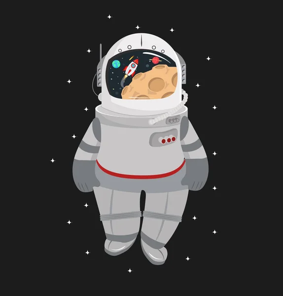 Capacete Dos Desenhos Animados Astronauta Espaço — Vetor de Stock