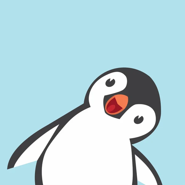 Söt Pingvin Tecknade Vektor — Stock vektor