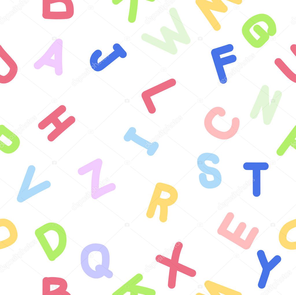 Handwritten doodle english Alphabets pattern
