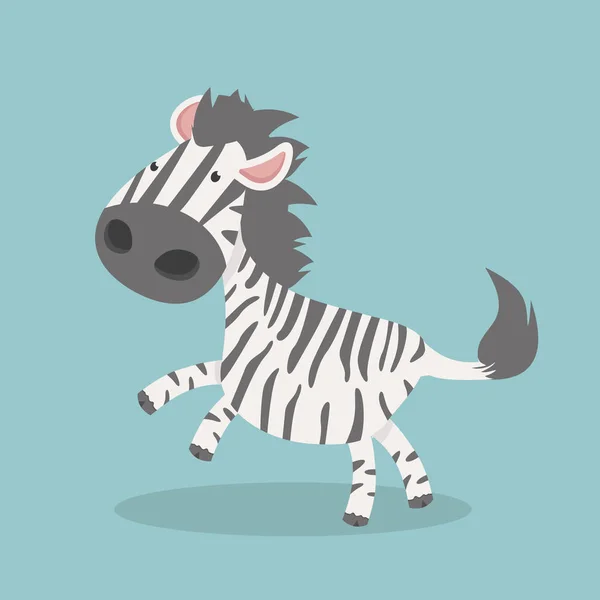 Schattig Zebra Vector Cartoon — Stockvector