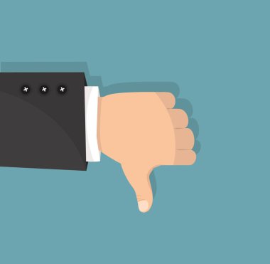 Başparmak aşağı eller iş adamı