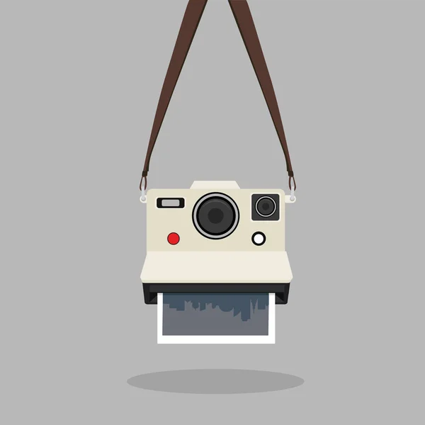 Hanging Retro Instant Camera Vector — Stock Vector