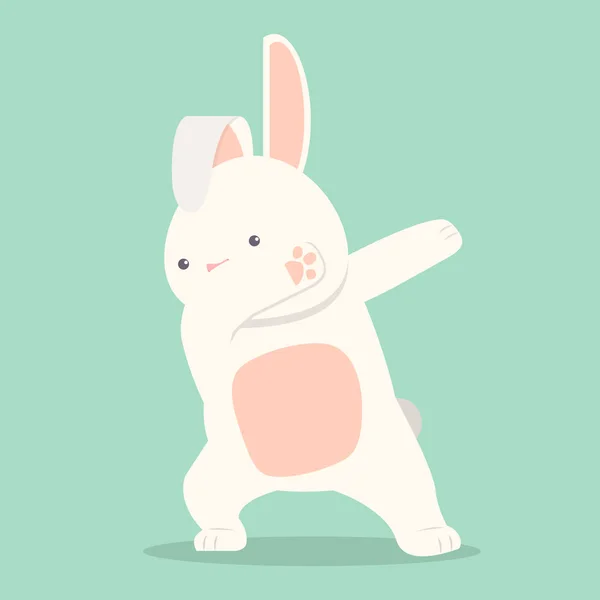 Bunny Funny Dabbing Movement — Stock Vector