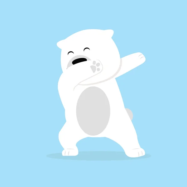 Osamělý Lední Medvěd Naťukáním Hnutí — Stockový vektor
