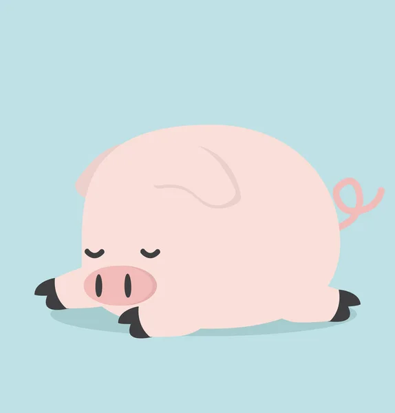 Mignon Sommeil Petit Cochon Vecteur — Image vectorielle