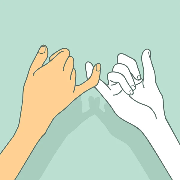 Pinky Promesa Manos Vector Concepto — Vector de stock