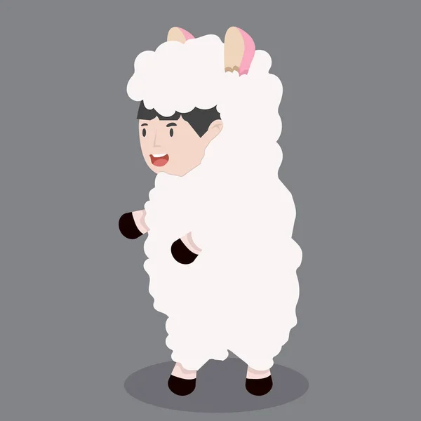 Malé Dítě Postavy Kostýmu Ovce — Stockový vektor