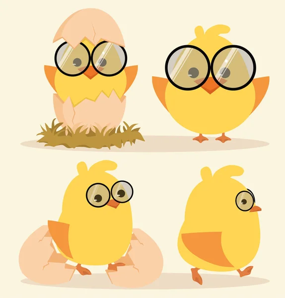 卡通可爱的小鸡集 — 图库矢量图片