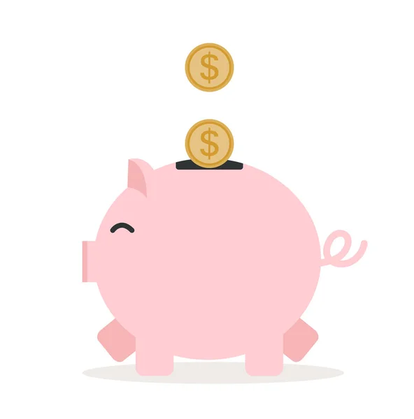 Piggy Bank Érme Pénzt Megtakarítani — Stock Vector