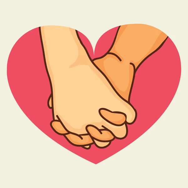 Pinky Promise Manos Forma Corazón — Vector de stock