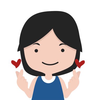  Kız yapma mini kalp simgesi