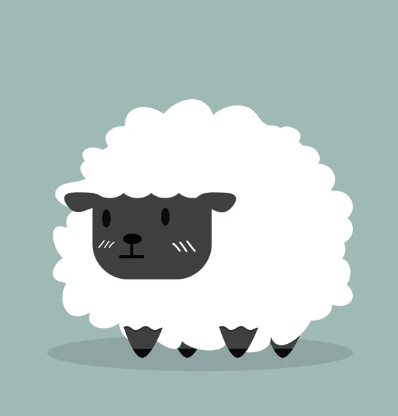 Cute Black Little Sheep Vector — Stock Vector