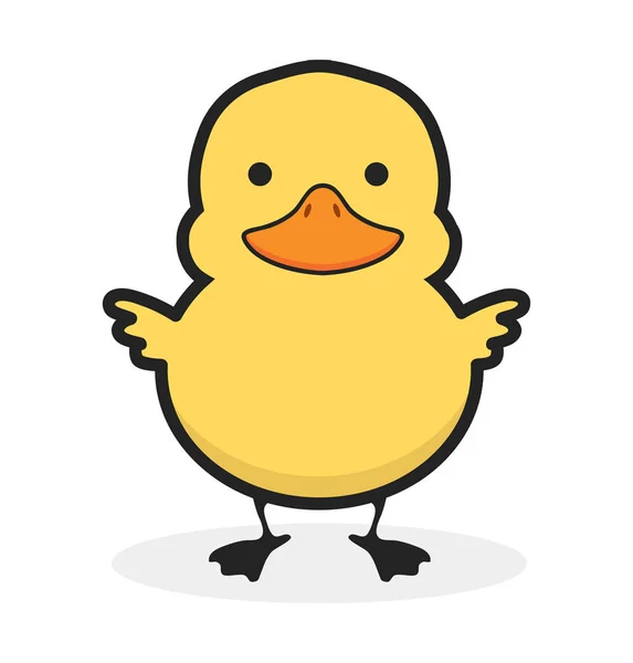 Lindo Icono Pato Amarillo — Vector de stock