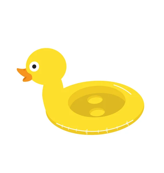 Summer Duck Float Swimming Pool Ring — Stock Vector