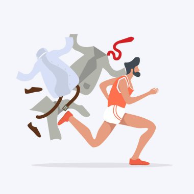 Vektör çalışan işadamları acele.