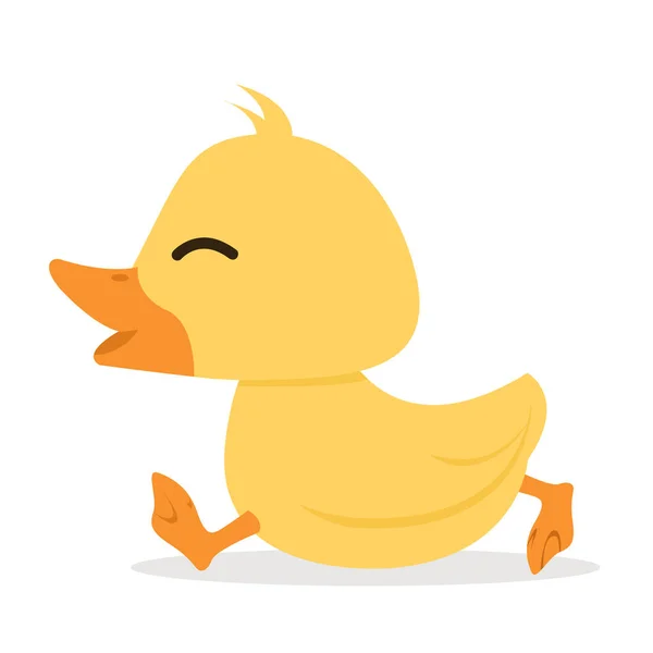 Mignonne Petite Promenade Jaune Canard — Image vectorielle