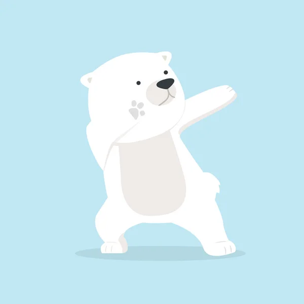 귀여운 북극곰 Dabbing — 스톡 벡터