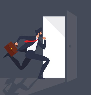 Açık kapı gelen işadamı çalışan ışık