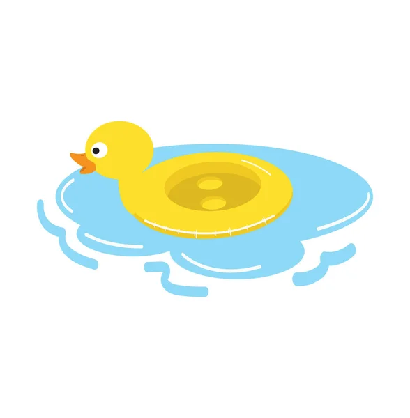 Anneau Piscine Flotteur Canard — Image vectorielle