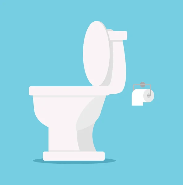 White Toilet Flat Style — Stock Vector