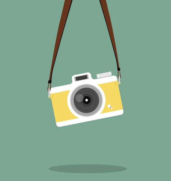 Висячая Винтажная Камера Плоский Стиль — стоковый вектор