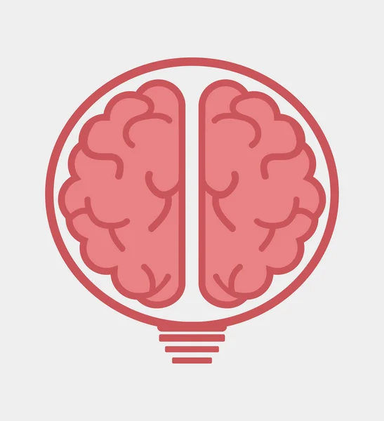 Logo Plat Vecteur Cérébral Créatif — Image vectorielle