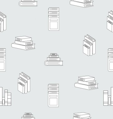 Kitap yığını düz tasarım dikişsiz desen