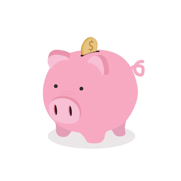 Piggy Bank Érme Vektor Ikon — Stock Vector