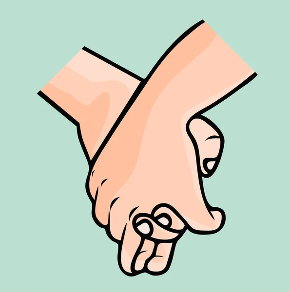 Händchenhalten Verspricht Freundschaft — Stockvektor