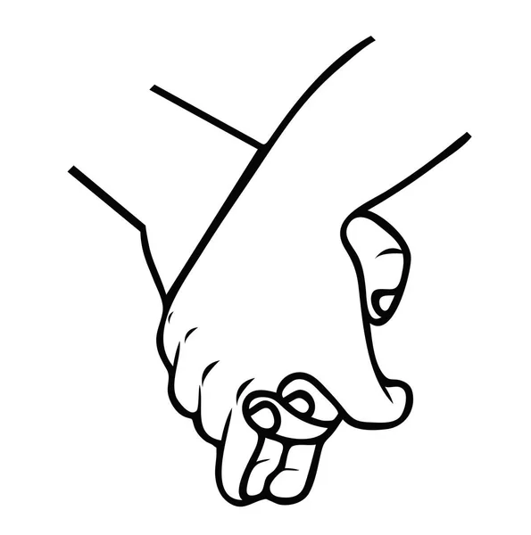 Mano Promesa Para Esquema Amistad — Vector de stock