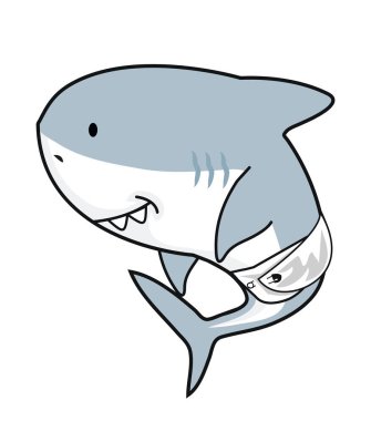 Sevimli bebek köpekbalığı hayvan karakteri