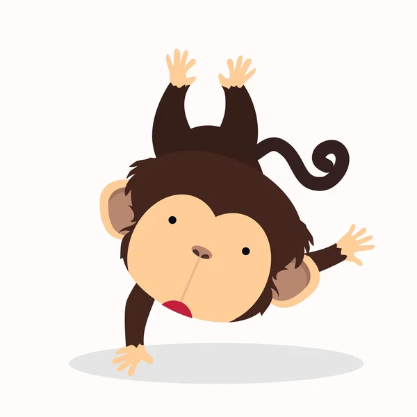 Bonito Pequeno Personagem Desenho Animado Macaco — Vetor de Stock