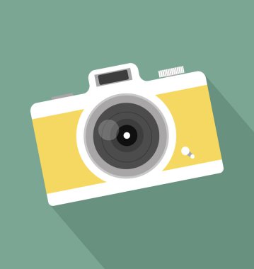 retro vintage kamera uzun gölge simgesi