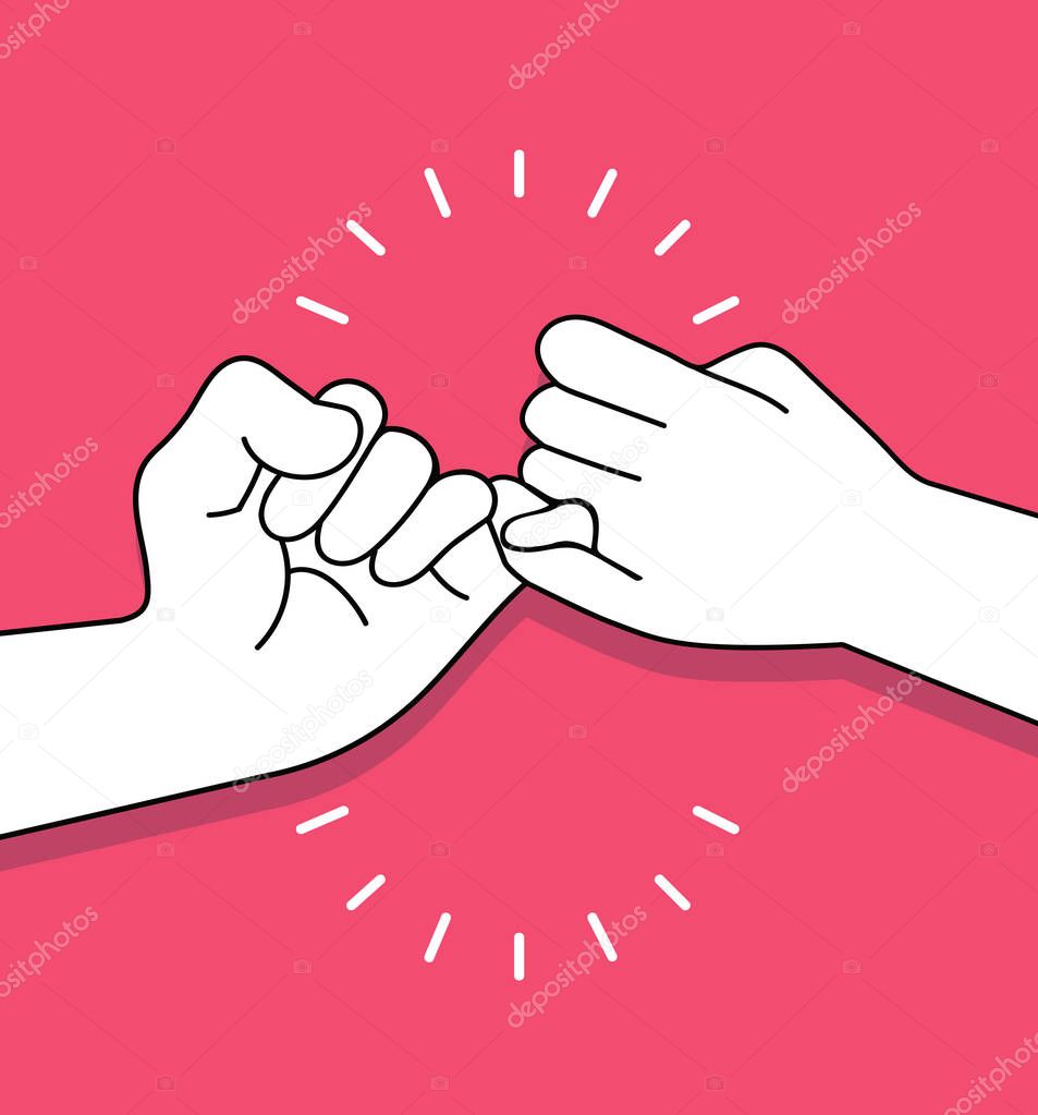 hands making promise vector concept