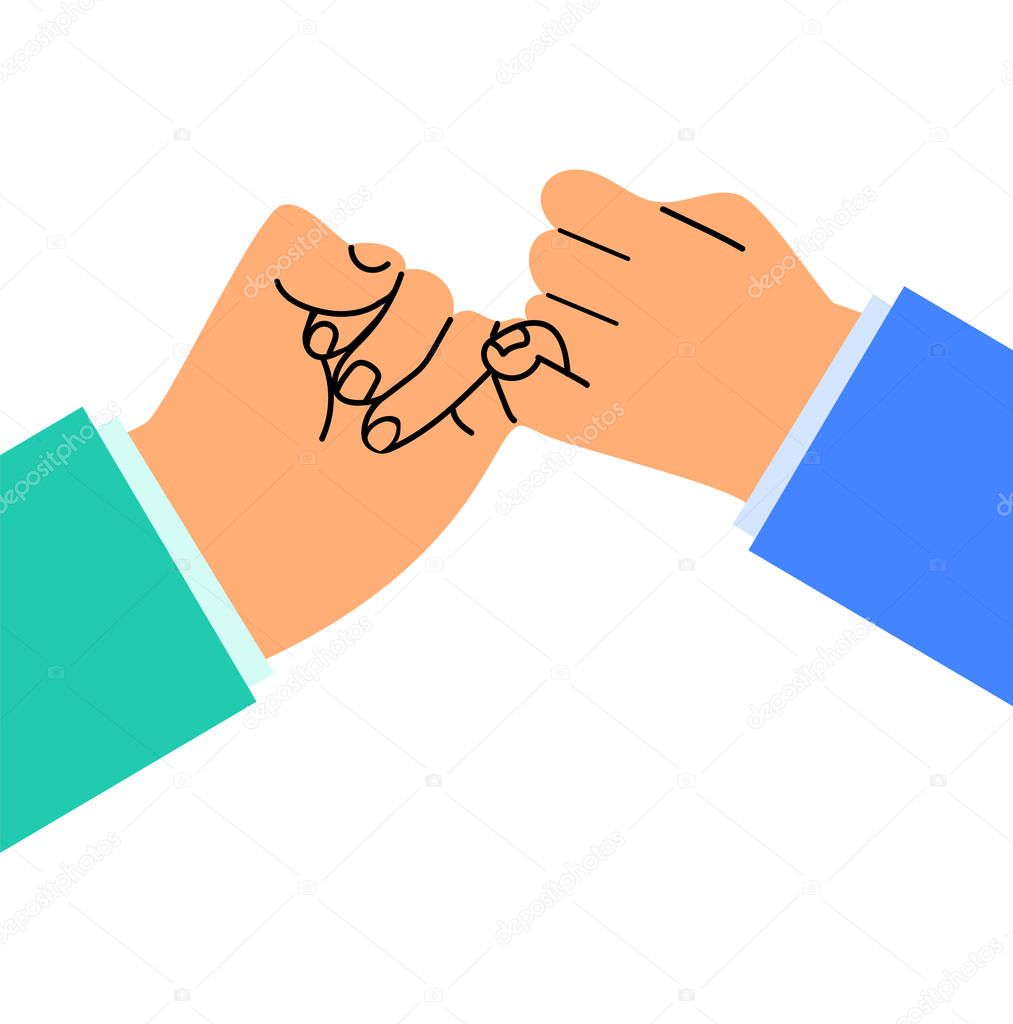  hand business promise flat design vector