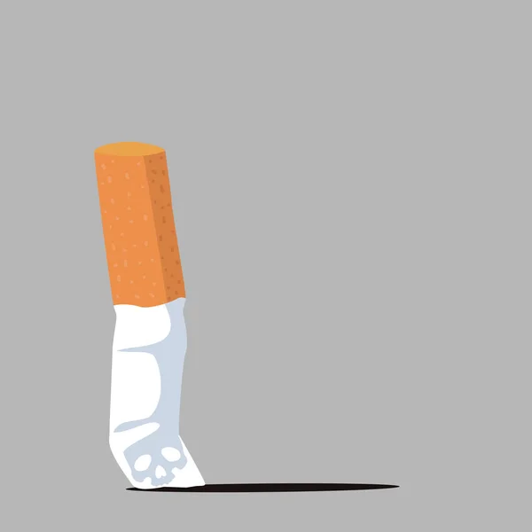 Cigarette Butt Flat Ash Vector — Stock Vector