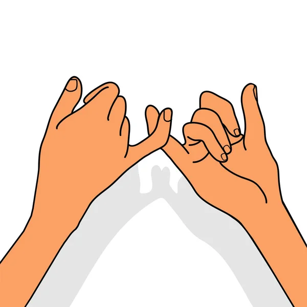 Manos Pinky Promesa Concepto — Archivo Imágenes Vectoriales