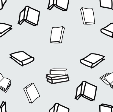 El çizilmiş kitaplar Dikişsiz vektör deseni