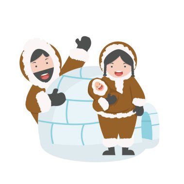 Düz tasarımeskimo Igloo buz evi