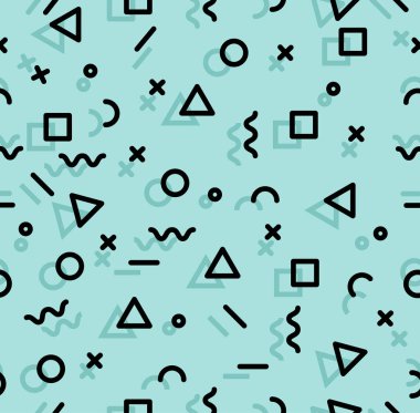 Geometrik memphis tarzı sameless desen