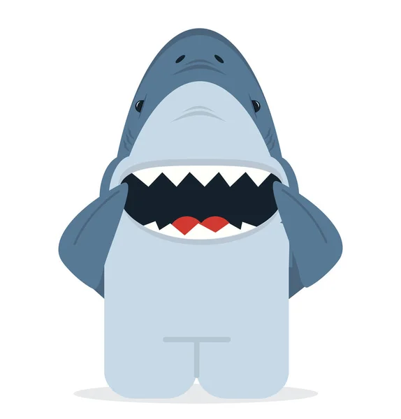 Haai Met Open Jaws Smile Vector — Stockvector