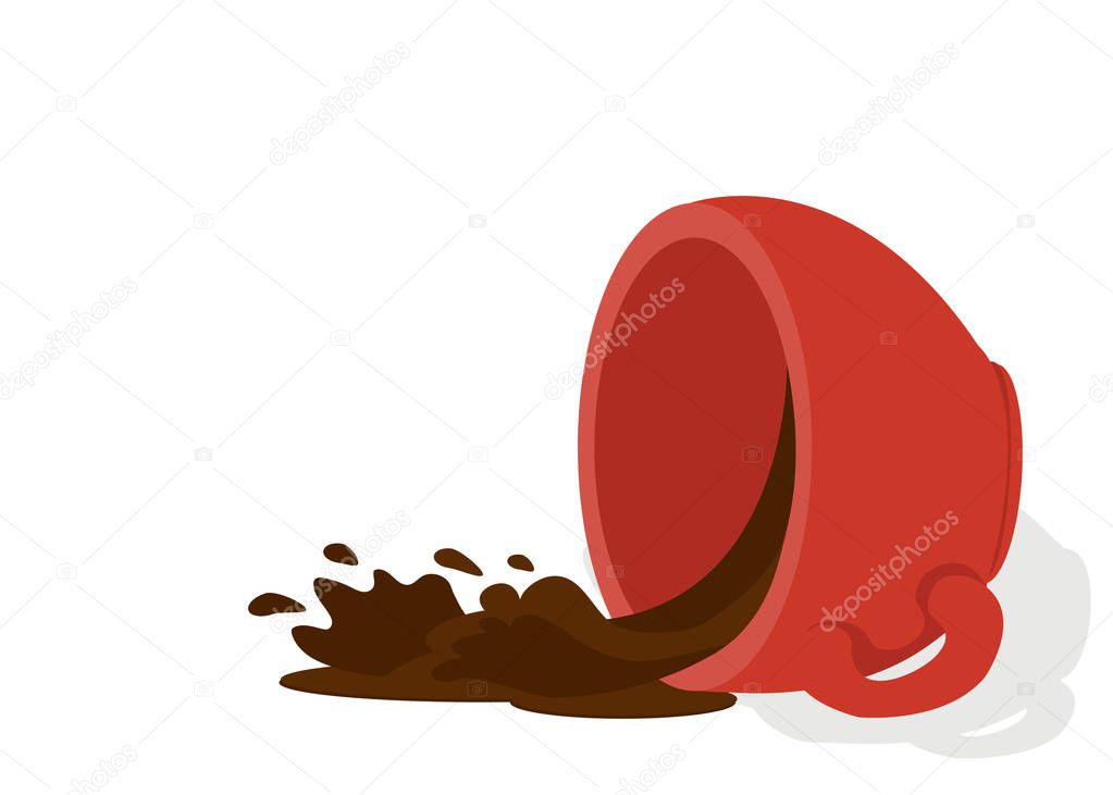 Red Cup with Spilled coffee vector