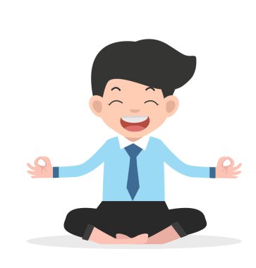 Mutlu işadamı yoga vektör meditasyon.