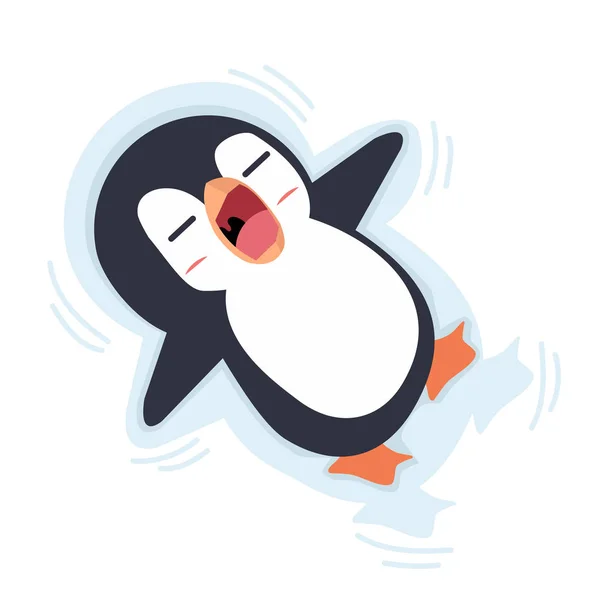 Pingüino Durmiendo Sobre Hielo Vector Ilustración — Vector de stock