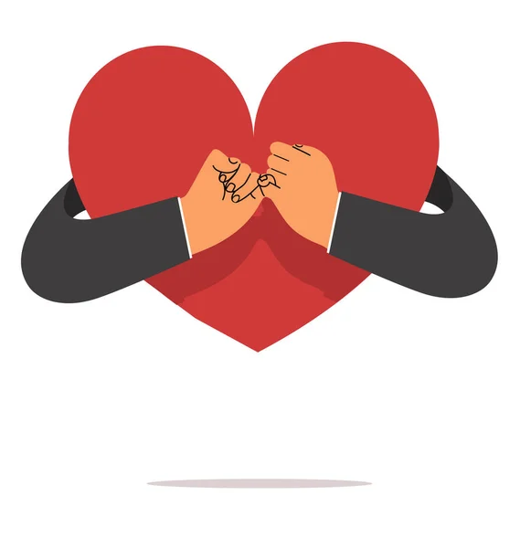 Επιχειρηματίας Χέρι Pinky Υπόσχεση Καρδιά — Διανυσματικό Αρχείο