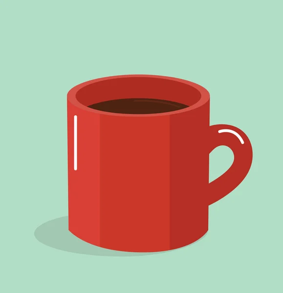 Kırmızı Kahve Fincanı Düz Tasarım Tarzı — Stok Vektör