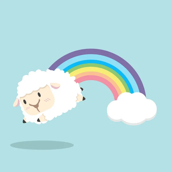 Pastel Rainbow Sheep Vector — Stock Vector